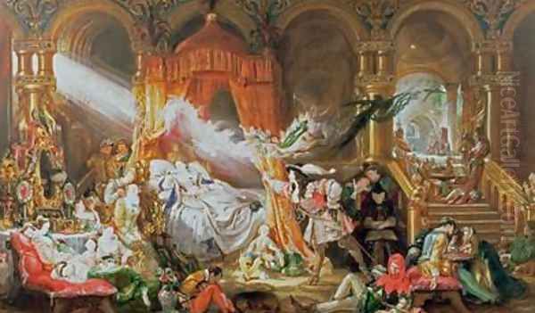 The Sleeping Beauty 1842 Oil Painting by Daniel Maclise