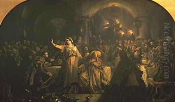 Banquet Scene from Macbeth 1840 Oil Painting by Daniel Maclise