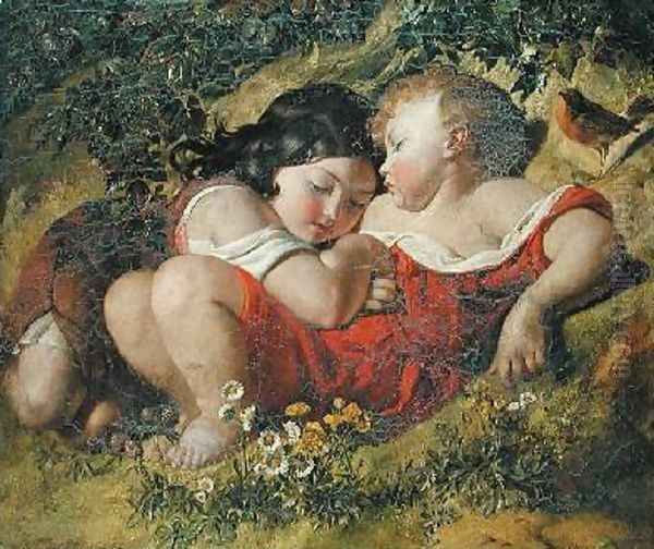 Children in the Wood 1855 Oil Painting by Daniel Maclise