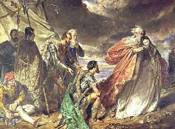 Lear and Cordelia 1843 Oil Painting by Daniel Maclise