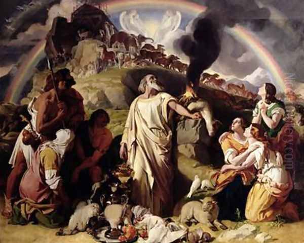 Noahs Sacrifice 1847-53 Oil Painting by Daniel Maclise