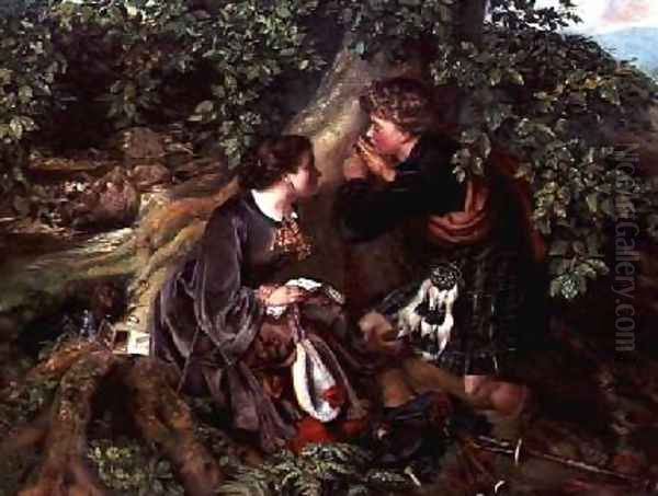 Scottish Lovers 1863 Oil Painting by Daniel Maclise