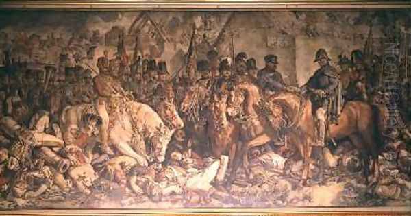 The Meeting of Wellington and Blucher after Waterloo Oil Painting by Daniel Maclise