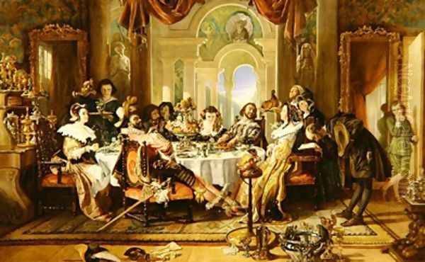 The Authors Introduction to the Players Oil Painting by Daniel Maclise