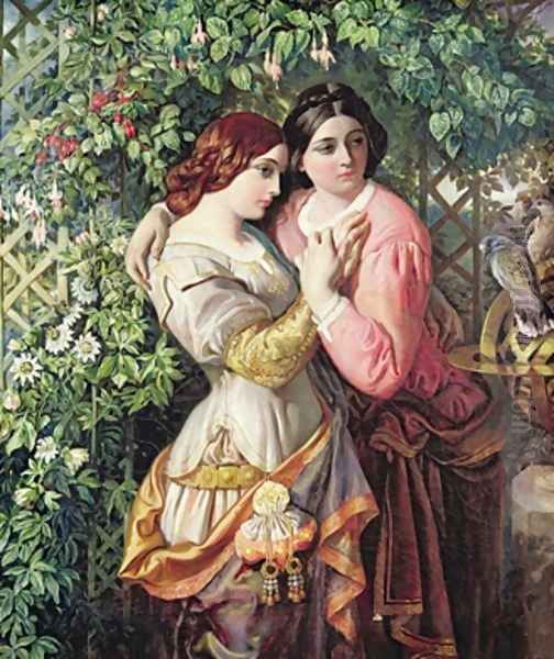 Rosalind and Celia 1845 Oil Painting by Daniel Maclise