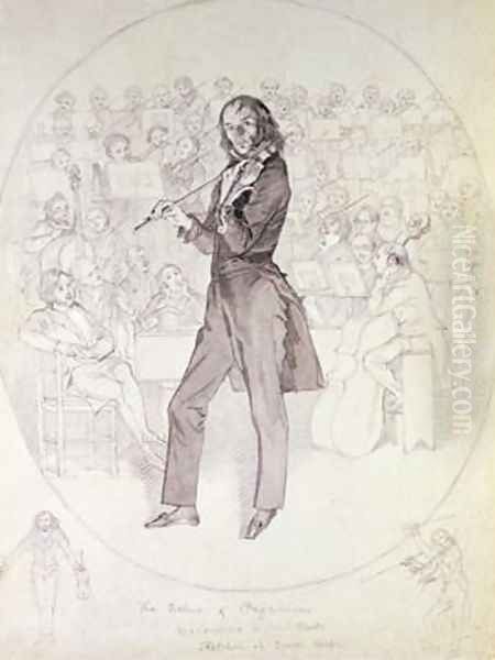 Niccolo Paganini 1784-1840 Oil Painting by Daniel Maclise