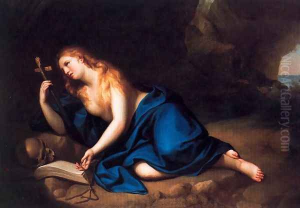 St. Mary Magdalene in a cave Oil Painting by Anton Raphael Mengs