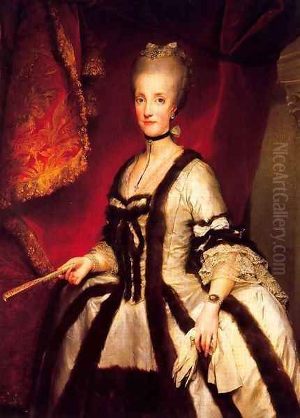 Maria Carolina Hapsburg queen of Naples Oil Painting by Anton Raphael Mengs