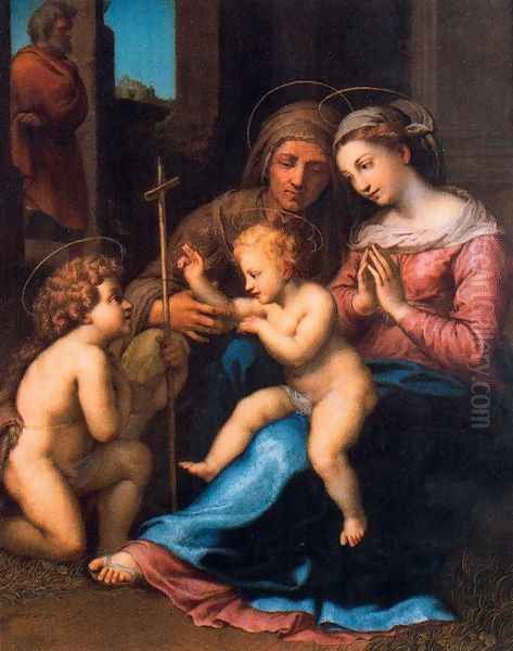 Madonna of Divine Love (copy from Rafaello) Oil Painting by Anton Raphael Mengs