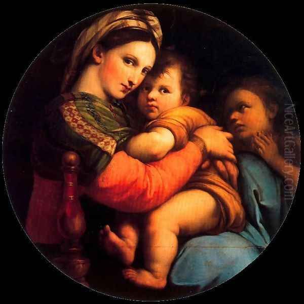 Madonna on the chair (Copy from Rafaello) Oil Painting by Anton Raphael Mengs