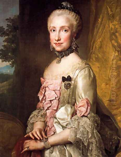 Maria Luisa de Bourbon Oil Painting by Anton Raphael Mengs