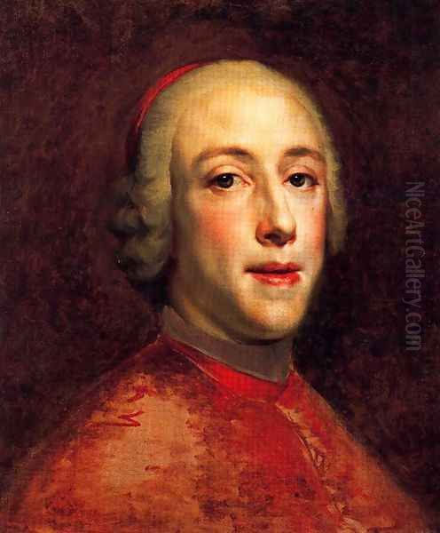 Portrait of Henry Benedict Marie Clement Edward Stuart, Cardinal York Oil Painting by Anton Raphael Mengs