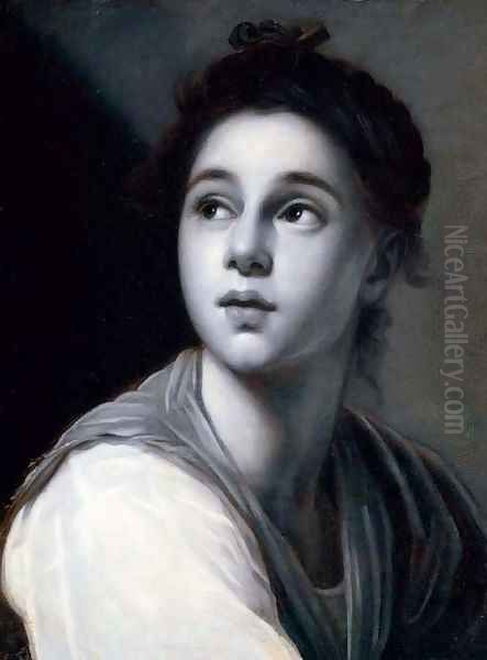 A young woman, en grisaille Oil Painting by Anton Raphael Mengs