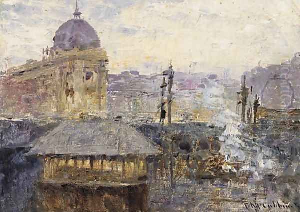 Flinders Street Railway Station Oil Painting by Frederick McCubbin