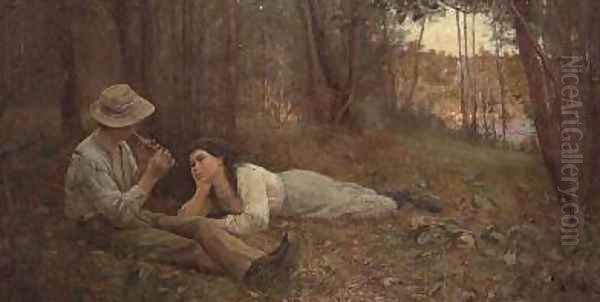 The Flute Player Oil Painting by Frederick McCubbin