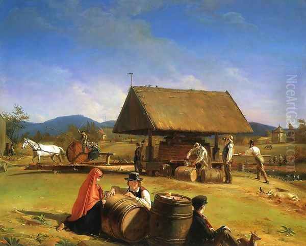 Cider Making Oil Painting by William Sidney Mount