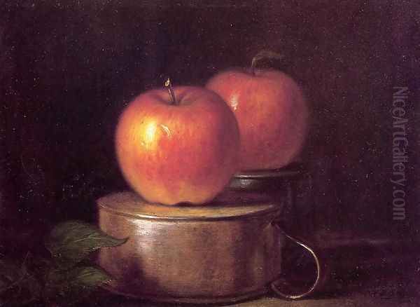 Fruit Piece: Apples on Tin Cups Oil Painting by William Sidney Mount