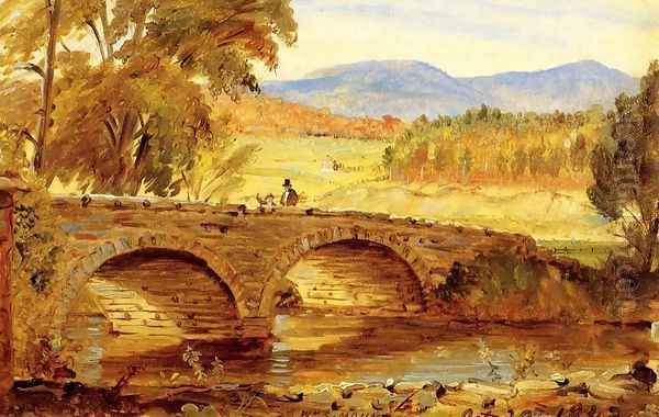 The Stone Bridge Oil Painting by William Sidney Mount