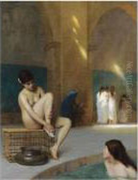 Femmes Au Bain Oil Painting by Jean-Leon Gerome