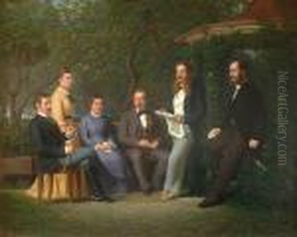 Portrait De La Famille Rotschild. Oil Painting by Jean-Leon Gerome