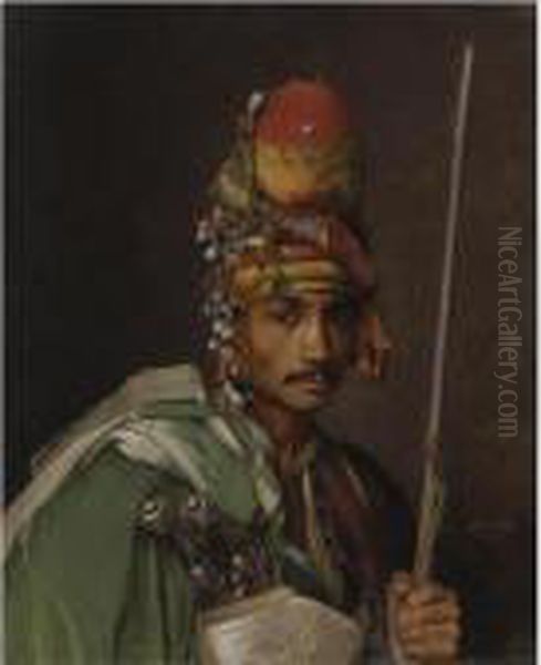 A Bashi-bazouk Oil Painting by Jean-Leon Gerome