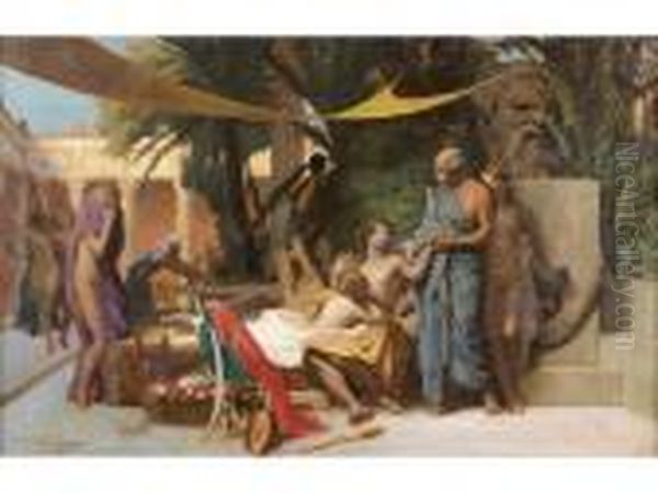 Socrate Venant Chercheralcibiade Dans La Maison De Aspasie Oil Painting by Jean-Leon Gerome