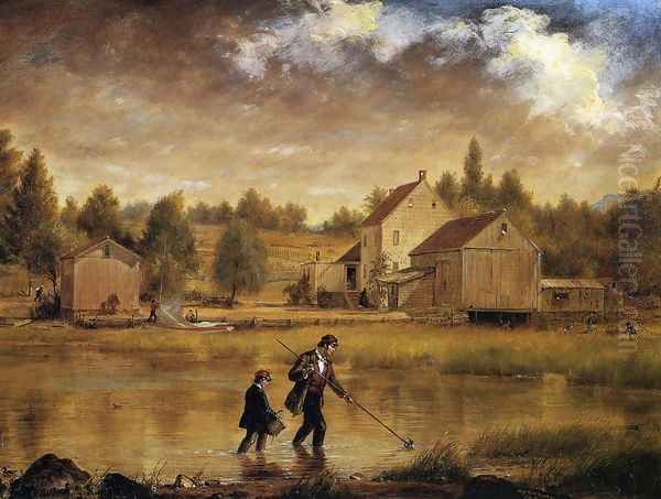 Catching Crabs Oil Painting by William Sidney Mount