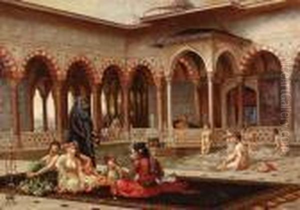 In Anoriental Harem. Oil Painting by Jean-Leon Gerome