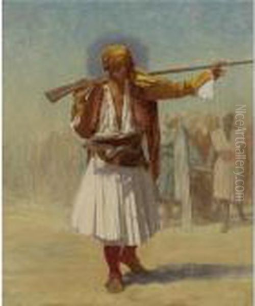 Arnaut Officer (officier Arnaute) Oil Painting by Jean-Leon Gerome