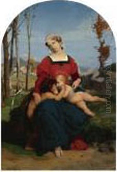 La Vierge, L'enfant Jesus Et Saint Jean Oil Painting by Jean-Leon Gerome