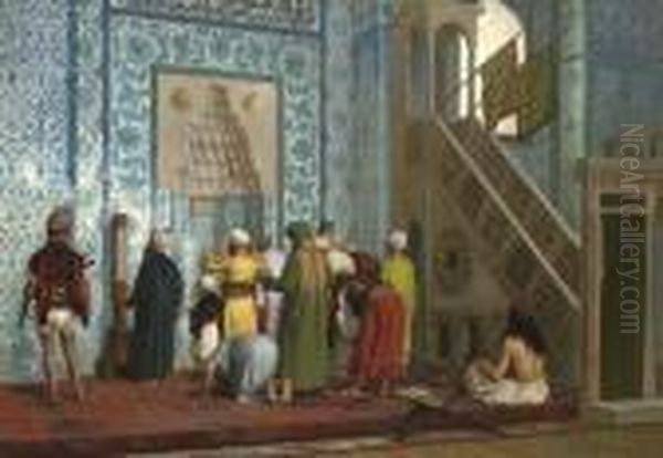 La Mosquee Bleue Oil Painting by Jean-Leon Gerome