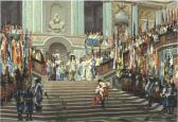 The Reception Of The Grand Conde At Versailles Oil Painting by Jean-Leon Gerome