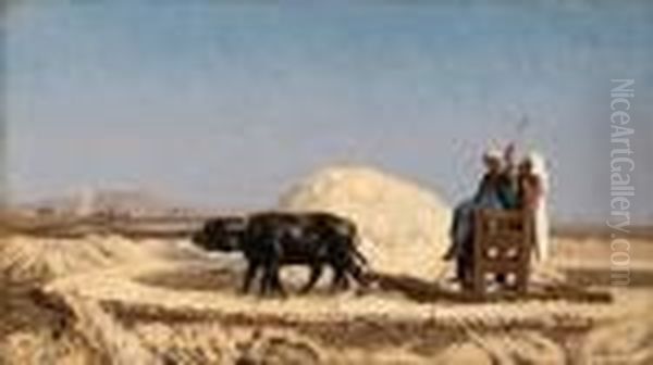 Egyptian Grain-cutters Oil Painting by Jean-Leon Gerome