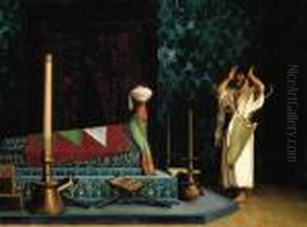 Prayer At The Sultan's Tomb Oil Painting by Jean-Leon Gerome