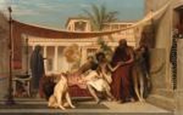 Socrates Seeking Alcibiades At The House Of Aspasia Oil Painting by Jean-Leon Gerome