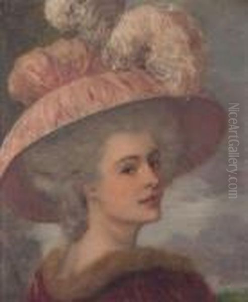 Portrait De Femme Au Chapeau Oil Painting by Henri Gervex