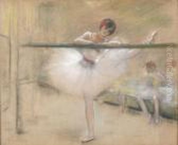 Danseuse A La Barre Oil Painting by Henri Gervex