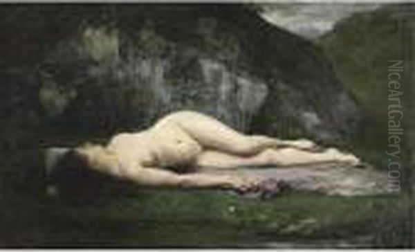 A Sleeping Bather Oil Painting by Henri Gervex