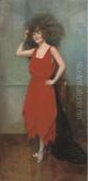 La Robe Rouge Oil Painting by Henri Gervex