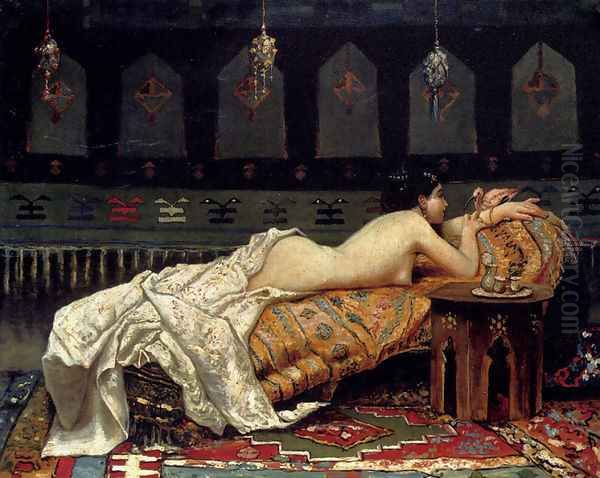 Odalisque Oil Painting by Francesco Paolo Michetti