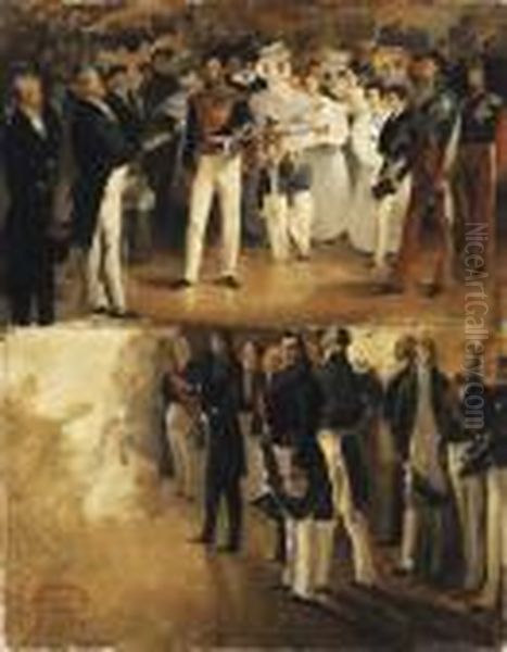 Histoire Du Siecle : Reception De Louis Philippe Oil Painting by Henri Gervex