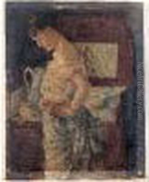 Jeune Femme A Sa Toilette Oil Painting by Henri Gervex