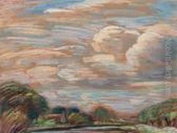 Landscape Near Woerden Oil Painting by Leo Gestel