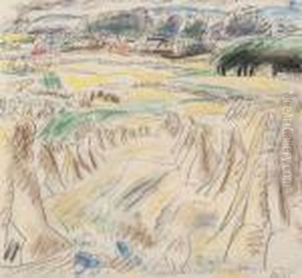 Wheat Sheaves Oil Painting by Leo Gestel