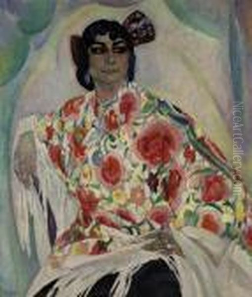 A Spanish Beauty Oil Painting by Leo Gestel