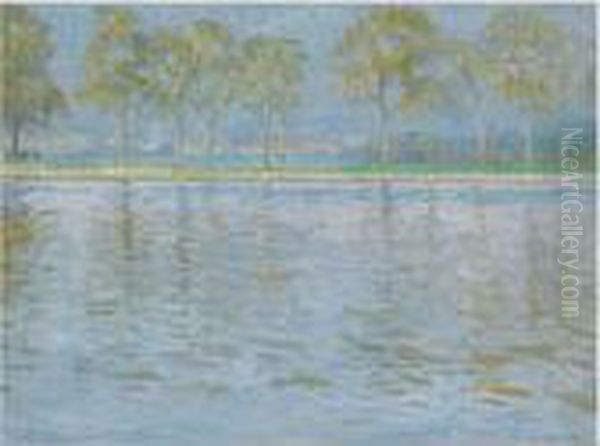 Gezicht Op De Amstel Oil Painting by Leo Gestel