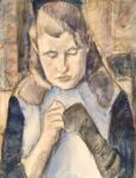 Portrait Of A Girl Oil Painting by Leo Gestel