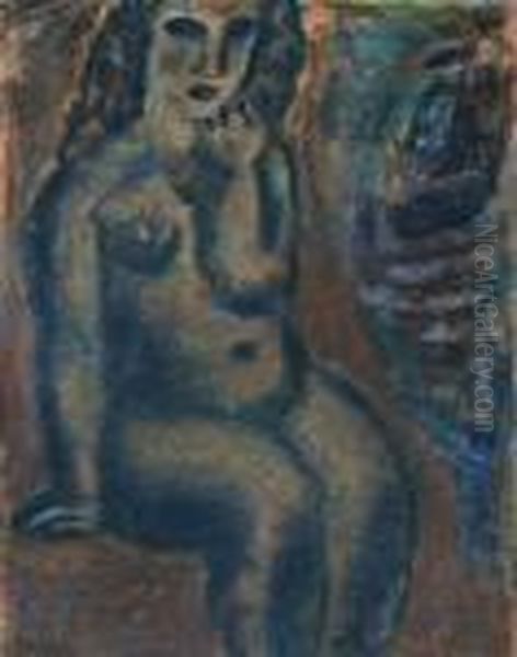 Zittend Naakt Oil Painting by Leo Gestel