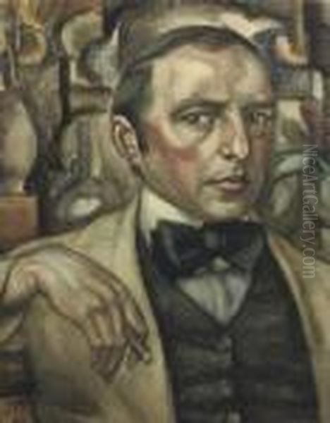 Zelfportret - Self Portrait Oil Painting by Leo Gestel