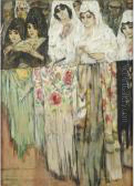 Spanish Ladies Oil Painting by Leo Gestel